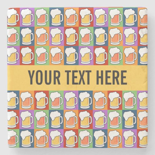 BEER Pop Art aangepaste marmeren stenen onderzette Onderzetter (Voorkant)
