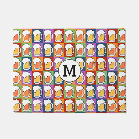 BEER Pop Art aangepaste monogram deurmat (Voorkant)