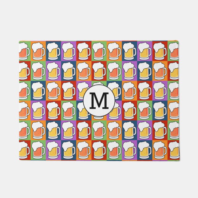 BEER Pop Art aangepaste monogram deurmat (Voorkant)