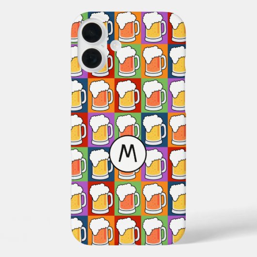 BEER Pop Art aangepaste monogram-hoesjes Case-Mate iPhone Case (Achterkant)