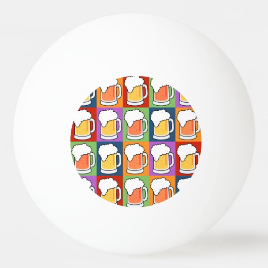 BEER Pop Art aangepaste monogram pingpongballen (Achterkant)