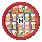 BEER Pop Art aangepaste monogram poker chips (Achterkant)