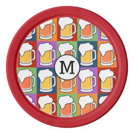 BEER Pop Art aangepaste monogram poker chips