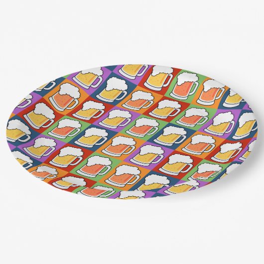 BEER Pop Art bord (Gekanteld)