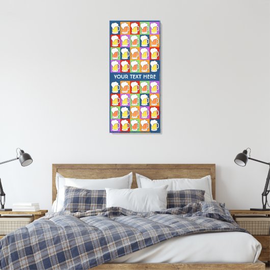 BEER Pop Art custom canvas print (Insitu (Slaapkamer))