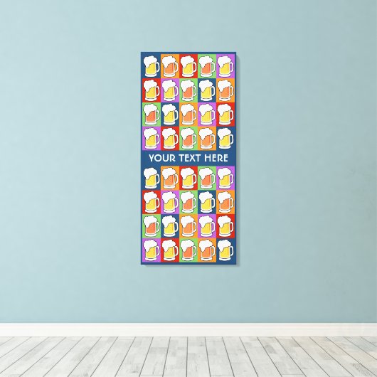 BEER Pop Art custom canvas print (Insitu (Houten vloer))
