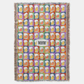 BEER Pop Art custom monogram gooi deken (Voorkant Verticaal)
