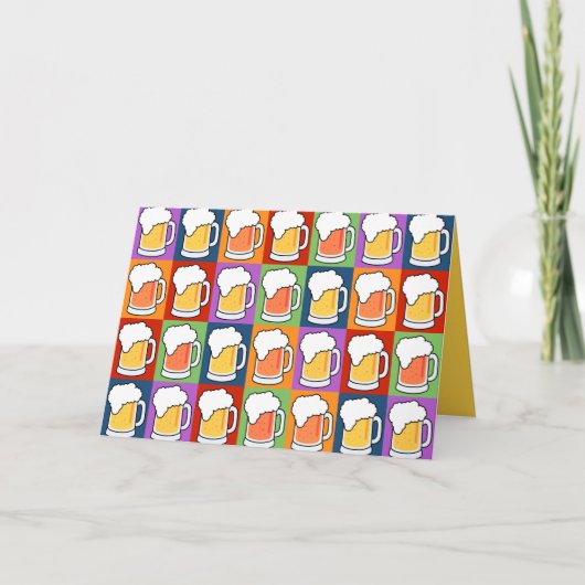 BEER Pop Art custom wenskaart Kaart (Voorkant)