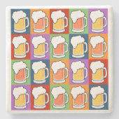 BEER Pop Art marmeren stenen onderzetters (Voorkant)