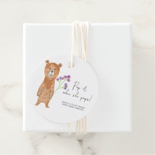 Beer Pop het als ze baby shower pop Bedankjes Labels (In situ)