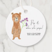 Beer Pop het als ze baby shower pop Bedankjes Labels (Voorkant)