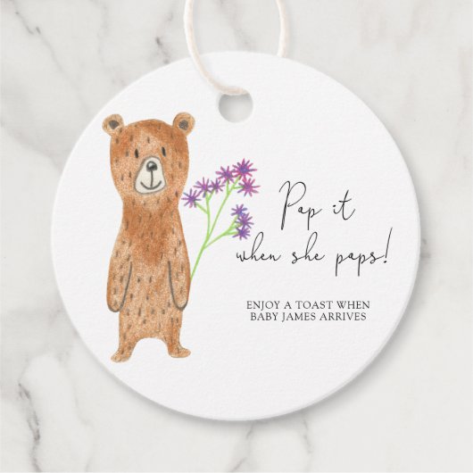 Beer Pop het als ze baby shower pop Bedankjes Labels (Voorkant)