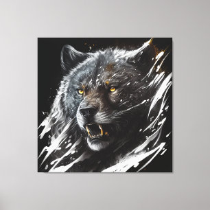 Beer Portret Dierenschilderij Wildlife Adventure Canvas Afdruk
