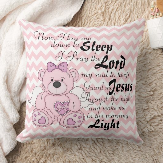 Beer Prayer Angel en Chevron Pattern/Sierkussen Kussen (Deken)