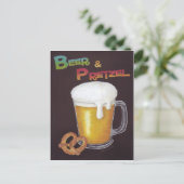 Beer & Pretzel Briefkaart (Staand voorkant)