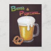 Beer & Pretzel Briefkaart (Voorkant)