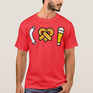 Beer pretzel Weisswurst Ik hou van Weizen Beieren T-shirt