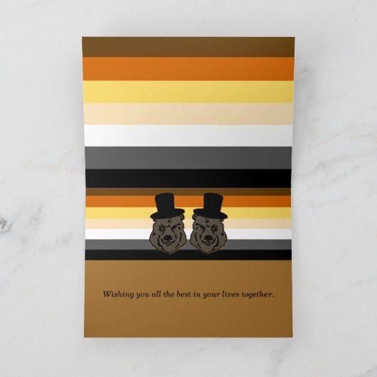 Beer Pride Beren Gay Wedding Gefeliciteerd Kaart (Binnen)