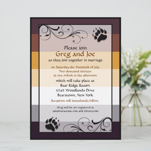 Beer Pride Custom Gay Wedding Invitations Kaart (Staand voorkant)