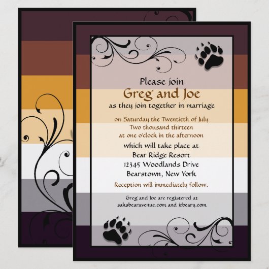 Beer Pride Custom Gay Wedding Invitations Kaart (Voorkant / Achterkant)