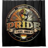 Beer Pride est. 1969 Douchegordijn (Voorkant)