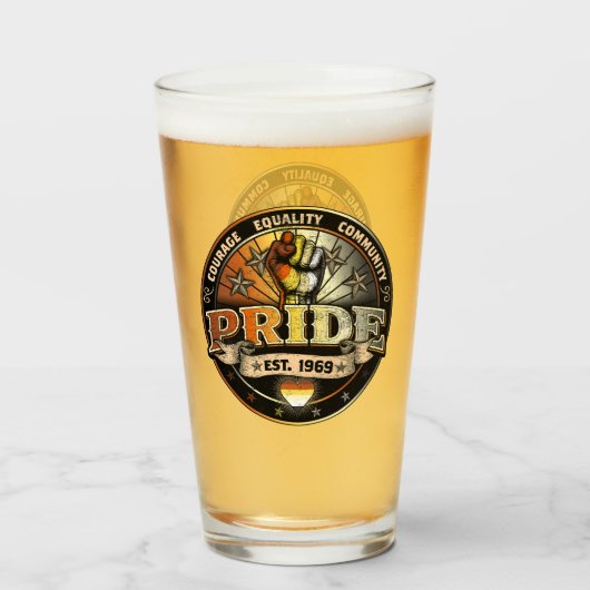 Beer Pride est. 1969 Glas (Voorkant gevuld)