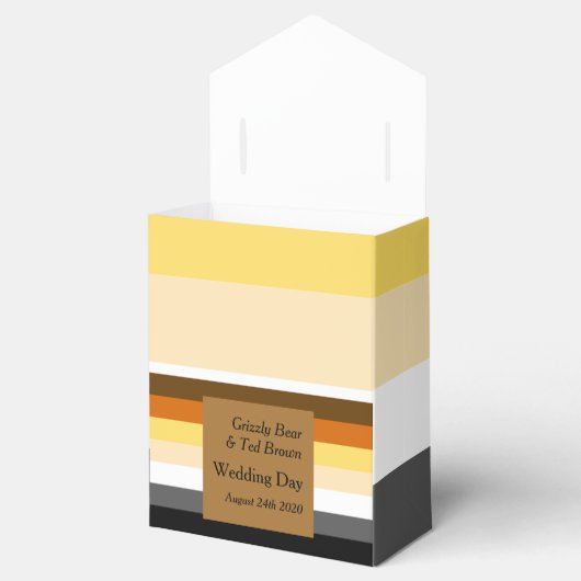 Beer Pride Flag Goud Gay Bruiloft Favor Box Bedankdoosjes (Geopend)