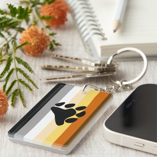 Beer Pride Flag met Paw Sleutelhanger (Voorkant Rechts)