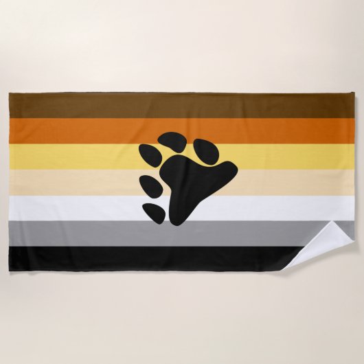 Beer Pride Flag met Paw Strandlaken (Voorkant)