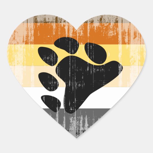 BEER PRIDE FLAG VERDRIETIG ONTWERP HART STICKER (Voorkant)