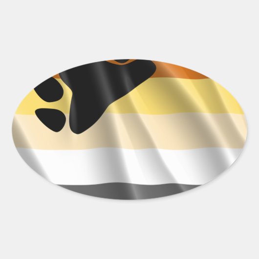 BEER PRIDE FLAG WAVY DESIGN OVALE STICKER (Voorkant)