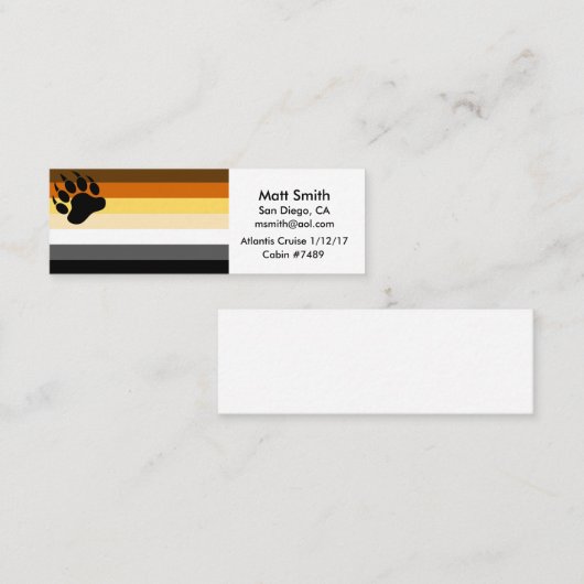 Beer Pride Gay Cruise Card Mini Visitekaartje (Voorkant / Achterkant)