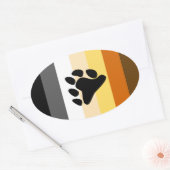 BEER PRIDE GESTREEPTE POOT VERTICAAL OVALE STICKER (Envelop)