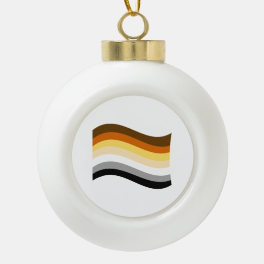 Beer Pride Golvende Vlag Keramische Bal Ornament (Voorkant)