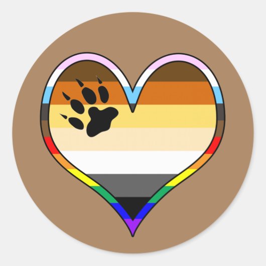 Beer Pride Heart Klassic Round Sticker (Voorkant)