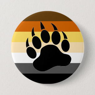 Beer Pride kleuren strepen Beer Paw Ronde Button 7,6 Cm