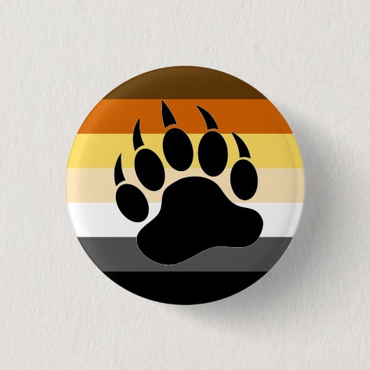 Beer Pride kleuren strepen Beer Poot Ronde Button 3,2 Cm (Voorkant)