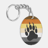 Beer Pride kleuren strepen Beer Poot Sleutelhanger (Voorkant Links)