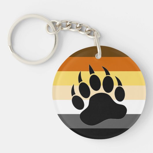 Beer Pride kleuren strepen Beer Poot Sleutelhanger (Voorkant)
