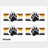 Beer Pride kleuren strepen en Beer Paw Rechthoekige Sticker (Vel)