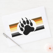 Beer Pride kleuren strepen en Beer Paw Rechthoekige Sticker (Envelop)