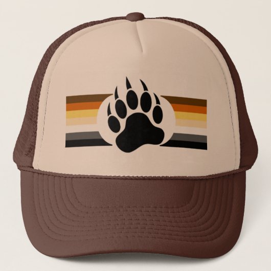 Beer Pride kleuren strepen en Beer Paw Trucker Pet (Voorkant)