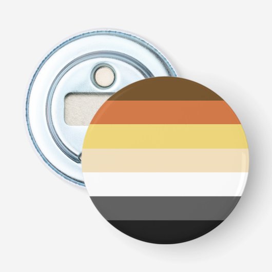 Beer Pride, neutraal gradiëntstripes, LGBTQ Pride Button Flesopener (Voorkant)