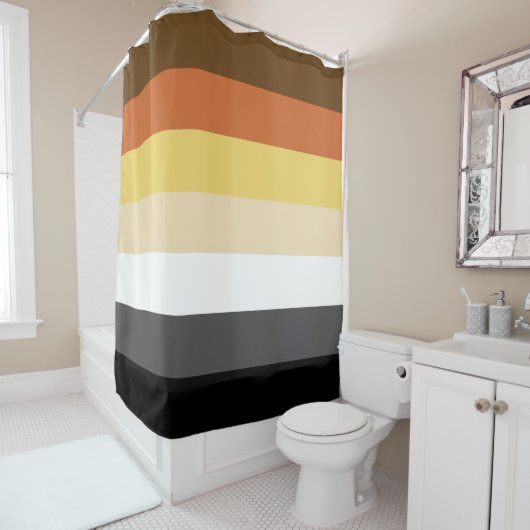 Beer Pride, neutraal gradiëntstripes, LGBTQ Pride Douchegordijn (In situ)