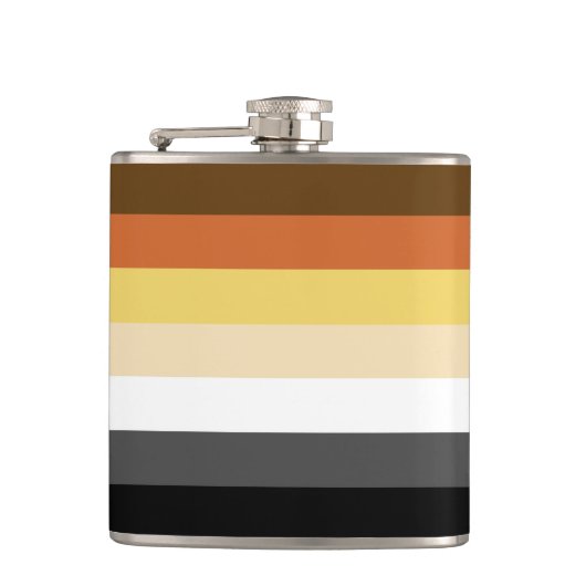 Beer Pride, neutraal gradiëntstripes, LGBTQ Pride Heupfles (Voorkant)