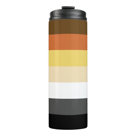 Beer Pride, neutraal gradiëntstripes, LGBTQ Pride Thermosbeker (Voorkant)