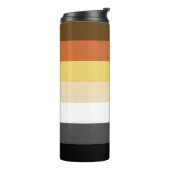 Beer Pride, neutraal gradiëntstripes, LGBTQ Pride Thermosbeker (Gedraaid links)