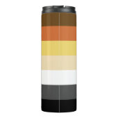 Beer Pride, neutraal gradiëntstripes, LGBTQ Pride Thermosbeker (Achterkant)