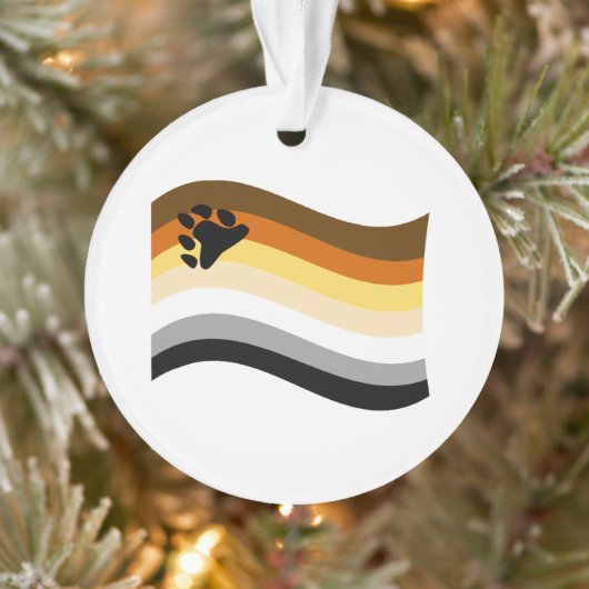 Beer Pride Paw Golvende Vlag Ornament (Boom)