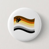 Beer Pride Paw Golvende Vlag Ronde Button 5,7 Cm (Voorkant)